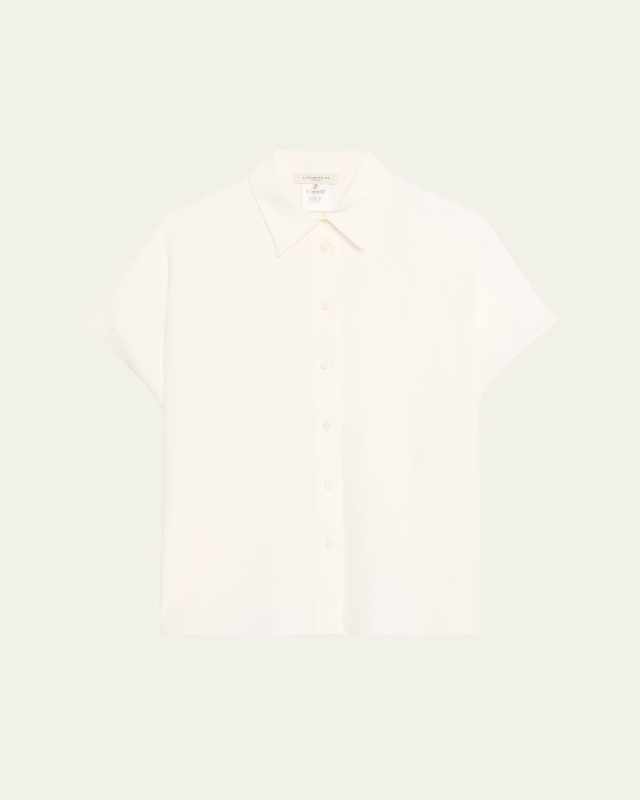 Silk Georgette Dolman-Sleeve Blous